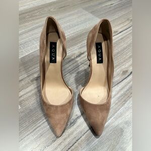 Aqua Women's Light Brown Suede Stiletto Heels